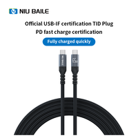 Cable USB 3.0 Tipo-C de Carga Rápida NIUBAILE de 65W, 0.9m, con Certificación, Núcleo de Cobre Estañado y Revestimiento de Nailon
