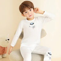 Ensemble de pyjama pour enfants à col rond et manches longues, 100% coton, imprimé sur le thème de l'espace, ensemble de vêtements de nuit pour garçons