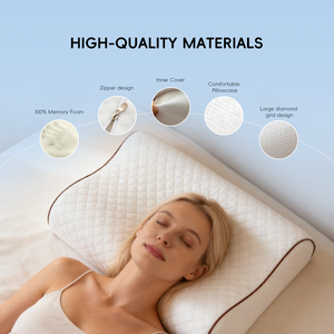 Almohada Ortopédica YUE RISE en Forma <span class=keywords><strong>de</strong></span> B, <span class=keywords><strong>de</strong></span> Espuma Viscoelástica Ecológica y Transpirable, <span class=keywords><strong>con</strong></span> Logotipo Personalizado, para Aliviar el <span class=keywords><strong>Dolor</strong></span> <span class=keywords><strong>de</strong></span> <span class=keywords><strong>Cuello</strong></span> y Espalda - Product Image 4