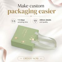 Caja de Regalo Cuadrada de Papel Reciclable Personalizada con Asa de Cinta para Joyería
