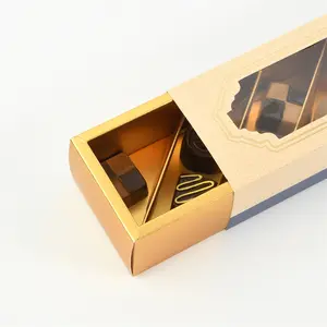 Mini Snickers Chocolate Packaging Box Fenstersc halen Legen Sie transparentes, folien beschichtetes Papier mit PVC Custom Empty Gold Food Goldbarren ein