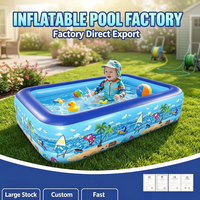 Piscine gonflable rectangulaire portable et pliable en PVC écologique de haute qualité pour enfants et nouveau-nés, idéale pour l'extérieur et le jardin.