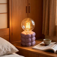 Chargeur sans fil Modern Edison Bulb Ciment Led Lampe de table pour bureau