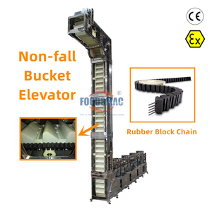 Новый маслостойкий ковшовый элеватор Focusmachinery с резиновой цепью, непрерывная работа, производительность 10-30 куб.м/час - Product Image 2