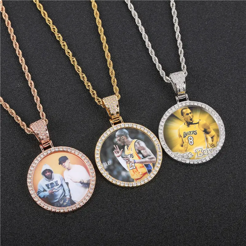 Picture Necklace Personalized Photo Pendant for Men customized Necklaces for Women Memory Medallion Pendant with Tennis Chain