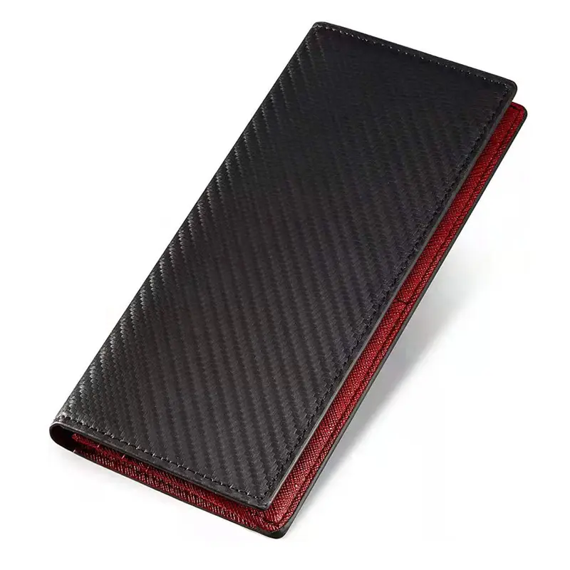 2023 Vintage Stylish Genuine Leather Long Wear-Resistant Two Fold Business Card Holder Purse Wallet For Men