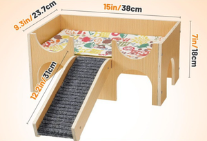 Jouet à bricoler soi-même en <span class=keywords><strong>bois</strong></span> maison <span class=keywords><strong>de</strong></span> hamster <span class=keywords><strong>château</strong></span> <span class=keywords><strong>de</strong></span> cochon d'inde avec conception <span class=keywords><strong>de</strong></span> Totoro cachette pour furets hamsters lapins hérissons en papier - Product Image 3