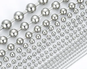 Chaîne de collier robuste en acier inoxydable 304, chaîne à billes en acier inoxydable pour bijoux, accessoires de rideaux, animaux de compagnie - Product Image 1