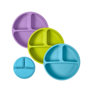 3 packs de plaques à ventouse en silicone de haute qualité pour bébé, ensemble de plaques divisées pour tout-petits OEM ODM Design de sevrage de qualité alimentaire pour le commerce - Product Image 1