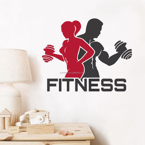 Adesivi murali per allenamento FITNESS <span class=keywords><strong>palestra</strong></span> soggiorno camera da letto decorazione carta da parati autoadesiva PVC adesivi murali - Product Image 4