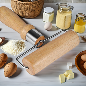 Rouleau à pâtisserie en bois Mei en forme de T, écologique et personnalisable, pour pizza, gâteau, dessert, pain, pâte à tarte - Product Image 2