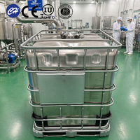Conteneur mobile IBC en acier inoxydable certifié CE ISO pour le stockage de liquides chimiques, d'huile et d'eau