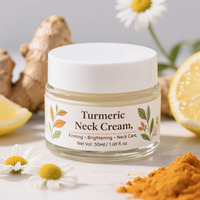 Marque privée Crème raffermissante au curcuma pour le cou Lotion naturelle raffermissante pour le visage et le cou Anti-âge Éclaircissant