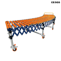 Convoyeur à rouleaux flexible et extensible non motorisé, silencieux et peu encombrant, pour déchargement de conteneurs de 800 mm de largeur, ODM