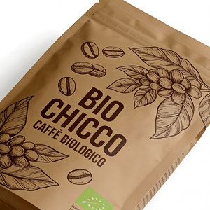 Sacchetto Personalizzato in Carta Kraft per Caffè, Richiudibile con Zip, Confezione Alimentare in Plastica per Chicchi di Caffè Biologico 250g 500g - Product Image 1