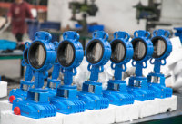 Vanne papillon API609 à joint souple pour eau, à deux tiges, en fonte ductile, pour le contrôle industriel du débit