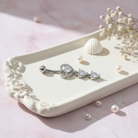 Bijou d'oreille en acier chirurgical HGC 316L avec zircon pour nombril