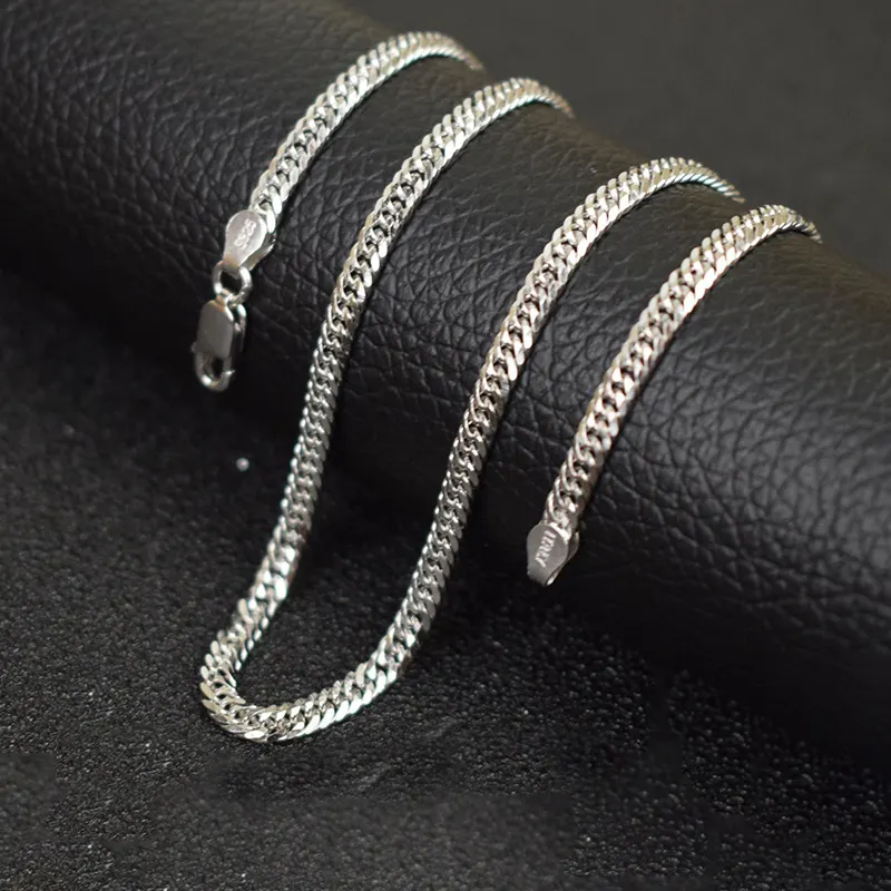 2mm sólido 925 real silver sterling miami link vintage cadeia de prata esterlina cubana colares para homens