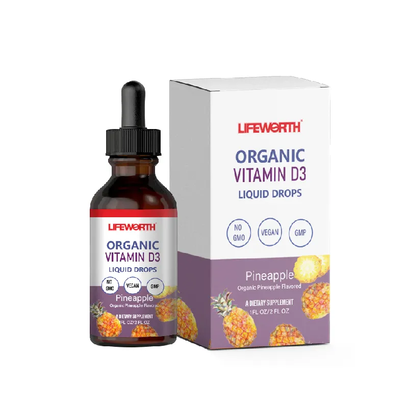 Lifeworth Oem/Odm Vitamine D3 K2 Softgels 10000iu Calciumsupplementen Botgezondheid En Immuunondersteuning Vitamine D Capsules