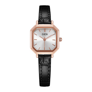 Reloj de Cuarzo Octagonal para Hombre, Caja de Acero Inoxidable, Correa de Cuero, Esfera Analógica de 38 mm, Reloj de Moda Minimalista - Product Image 6