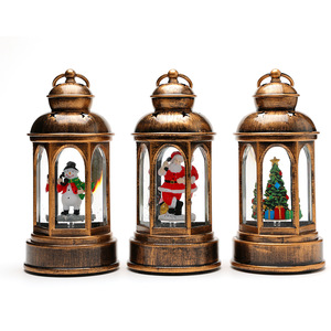Christmas decorations, Santa Claus, glowing music box, large <b>oil</b> lamp, Christmas <b>lantern</b>, gifts, bar tabletop ornaments - Product Image 5