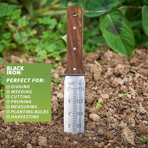 Cuchillo de excavación de mango de madera cómodo de acero inoxidable 440 de alta calidad con Funda de cuero herramienta de excavación de jardín portátil - Product Image 5