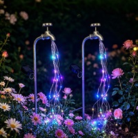 Lampe solaire LED de jardin à piquet décorative en métal avec design étanche