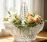 Panier de fruits en cristal taillé à la main avec 24% de PbO, panier cadeau de luxe pour centre de table de mariage, décoration de banquet à domicile