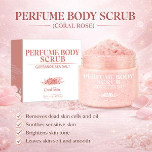 Parfümiertes Körperpeeling mit Totes-Meer-Salz und Korallen-Rose, Exfolierend für Trockene Haut, mit Mandel- und Arganöl, Rosenduft, Private Label OEM - Product Image 1