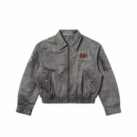 2025 OEM vente en gros personnalisé teinté aztèque gris patchs blouson aviateur