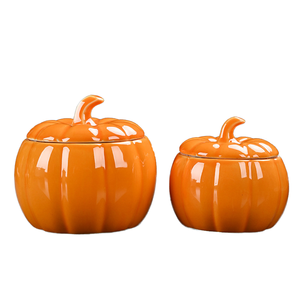 Frasco de calabaza de cerámica Orangery con tapa Almacenamiento vacío para uso en la cocina-para té y velas - Product Image 1