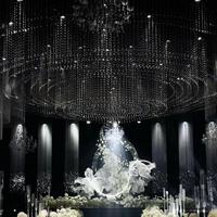 Décorations de plafond de mariage modernes et professionnelles en perles d'ananas transparentes en acrylique, rideaux de fond suspendus avec crochets, vente en gros