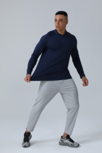 Camiseta de manga larga de alta elasticidad para hombre-Tops deportivos transpirables y absorbentes - Product Image 2