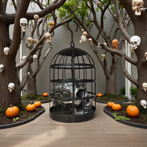 Paurosi teschi gabbia prigioniero infestato casa decorazione spettrale appesa decorazioni fantasma - Product Image 2
