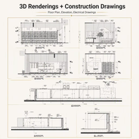 Servicio Integral de Diseño de Interiores para Comercios, Renderizado 3D, Plano de Planta para Proyectos de Oficinas y Tiendas
