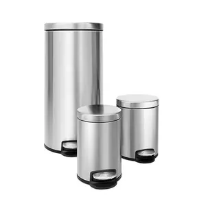 Large Stainless Steel Trash Can With Lid Eco-Friendly Waste Management Pedal Bin For Kitchen And Home Supplies