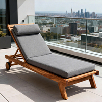 Coussins de chaise longue matelassés de couleur unie sur mesure, imperméables, amovibles, lavables, pour meubles de jardin