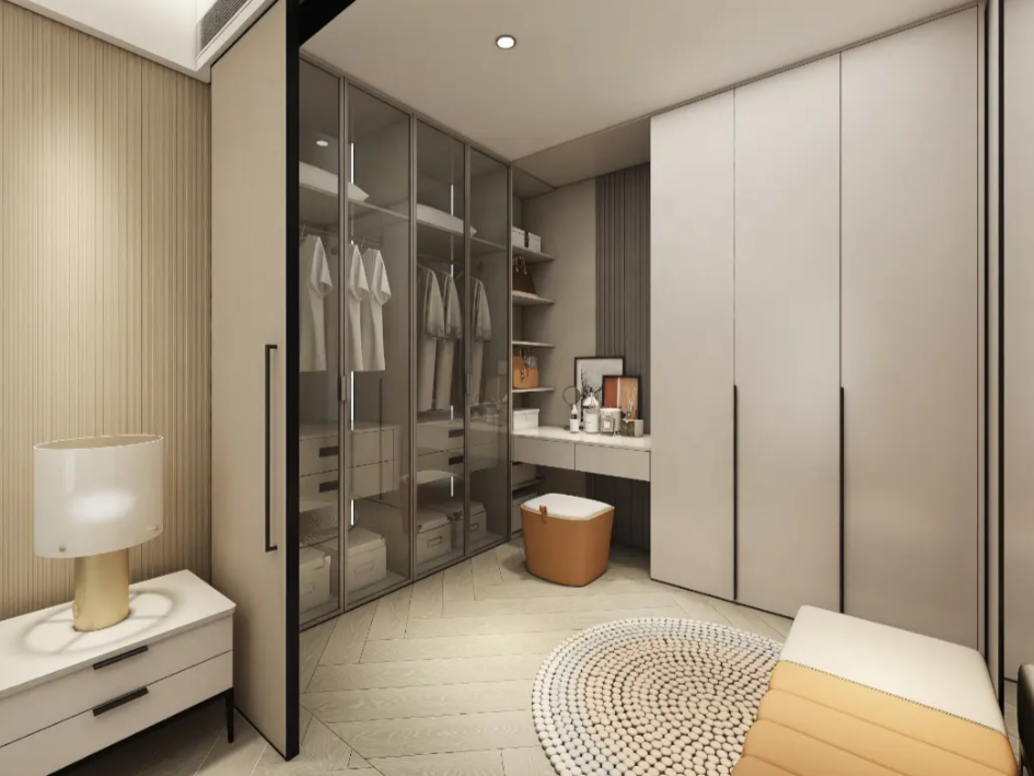 full bedroom set with closet