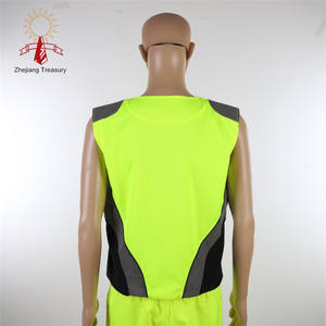<span class=keywords><strong>Gilet</strong></span> de sécurité sans manches réfléchissant jaune <span class=keywords><strong>fluo</strong></span> haute visibilité coupe-vent pour le cyclisme et la course à pied en extérieur pour hommes et femmes - Product Image 5