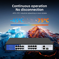 Switch PoE Tshield de 16 Puertos, 2 Uplink, 1 SFP Gigabit, No Administrado, Full-Duplex, Half-Duplex, 38Gbps, Plug and Play para Sistemas de Seguridad CCTV