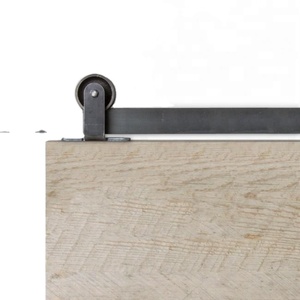 Kit de Herrajes para Puerta Corredera de Granero de Acero al Carbono con Riel Único y Rodillo en T Personalizado, Fácil de Instalar, con Instalación por Tornillos y Ajuste de Desvío de Latón - Product Image 6