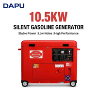 Générateur d'essence silencieux 10,5 kW, générateur portable 10500 W, démarrage électrique, faible bruit, générateur de puissance pour camping-car et situations d'urgence