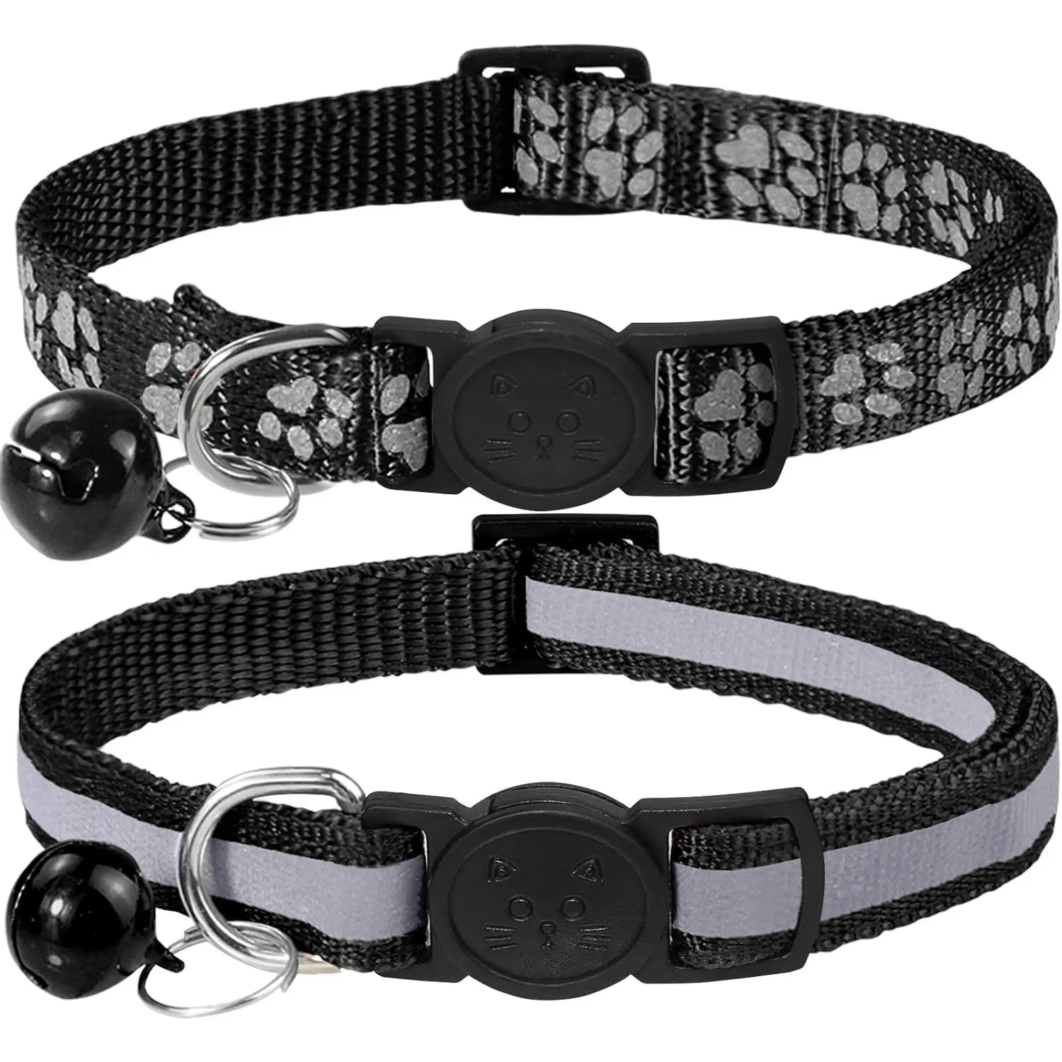 NiBao Customized Factory direct sales Reflective Adjustable Nylon With Bell Pet Cat Collar