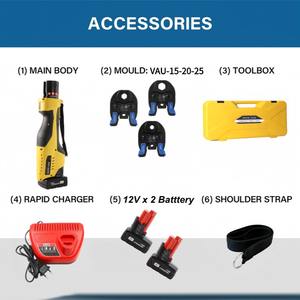 Kit d'outils de sertissage hydraulique sans fil ProPress pour tuyaux en cuivre et acier inoxydable, <span class=keywords><strong>machine</strong></span> de <span class=keywords><strong>plomberie</strong></span> VAU15 20 25mm <span class=keywords><strong>à</strong></span> mâchoires compactes, Australie - Product Image 2