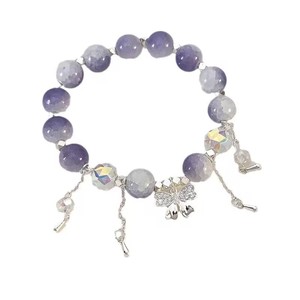 Bracelet en perles de cristal à double explosion de couleur petite taille avec motif papillon, fleur et ange, pour femme, décoration de la main, cadeau pour petite amie - Product Image 5