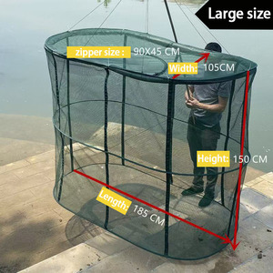 <span class=keywords><strong>Panier</strong></span> de pêche flottant en nylon, pliable, maille de 3 mm, filet de pêche pour la conservation des poissons - Product Image 1