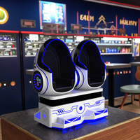 Silla de Realidad Virtual 9D Inmersiva, Simulador de Montaña Rusa de 2 Plazas con Gafas de Realidad Virtual para Parques Temáticos