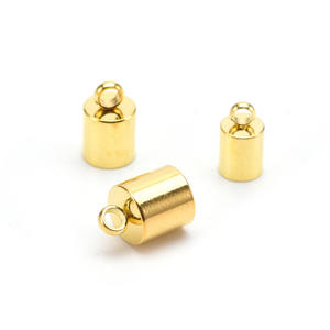 50 шт. позолоченные застежки из нержавеющей стали для браслета, металлические застежки для шнура, застежка для кожаного шнура, застежка для круглого кожаного конца - Product Image 3