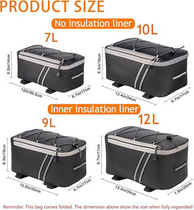Sac de selle de vélo réfléchissant imperméable au prix d'usine, sac de <span class=keywords><strong>porte</strong></span>-bagages arrière pour vélo électrique avec housse de pluie - Product Image 4
