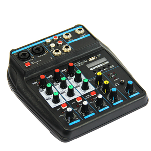 <span class=keywords><strong>Mini</strong></span> console de mixage audio <span class=keywords><strong>DJ</strong></span>, contrôleur audio, mixeur 4 canaux pour ordinateur domestique, diffusion en direct - Product Image 1